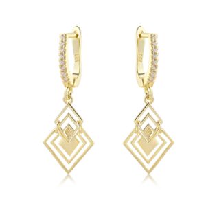 עגיל טרפז חצי מוברש