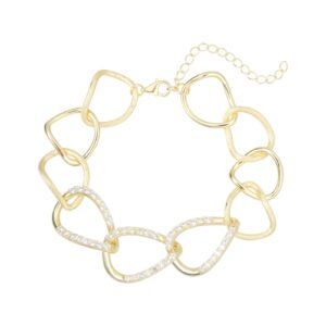 צמיד חוליות אלגנט בשילוב אבני זרקון